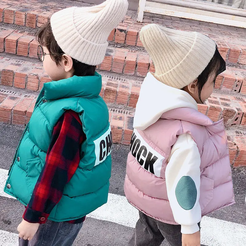

Back Season Children Down Cotton Vest Girl Out Of Season Clothes Western Style Baby In Children Vest Catamite Tide