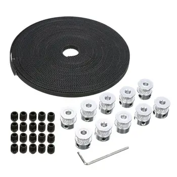 

10M GT2 Timing Belt Timing Belt +10 Gear Pulley for RepRap 3D Printer CNC Belts 7mm Pulley Accessories