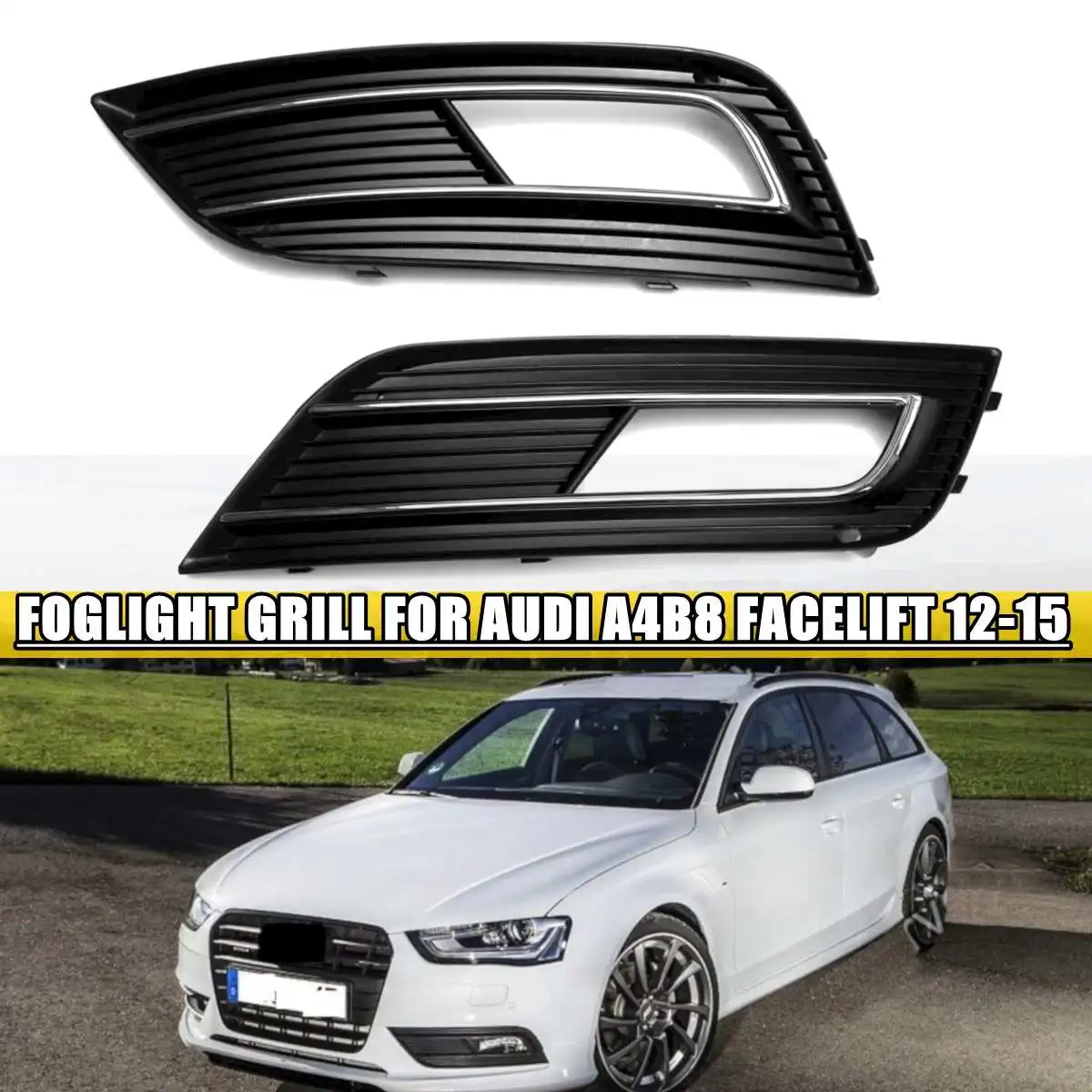 Пара переднего бампера Туман светильник решетка решетки КРЫШКА ДЛЯ Audi A4 B8 Facelift 2012 2013 8K0807681K 8K0807682K