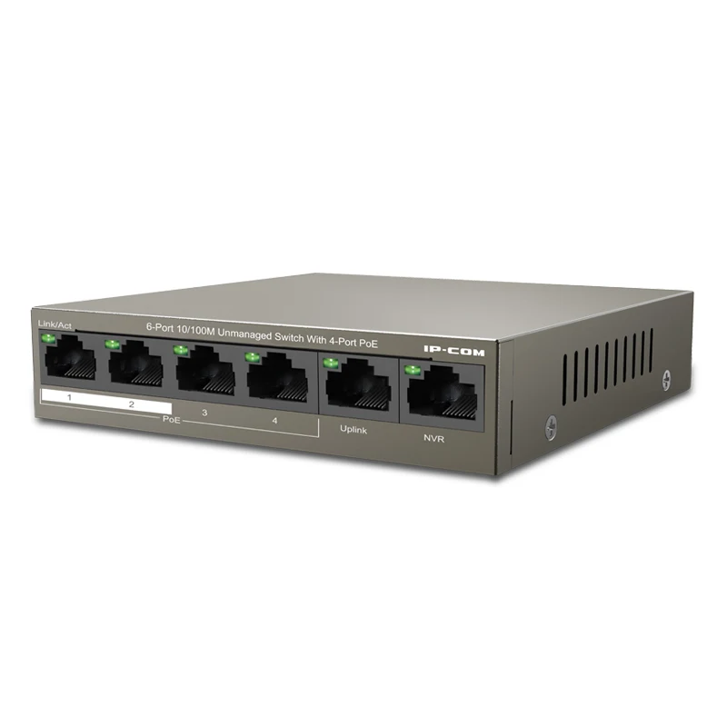 Switch de Rede Rápido de Mesa com 4 Switch Ethernet Comutador Portas Lan Hub 5 100mbps Poe 8 Computador e Escritório