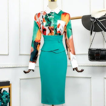 

Vintage Chic Fashion Light Cooked Printing Design Shirt High Waist Hip Skirt Female Outfits Ladies Skirts Buy Separately