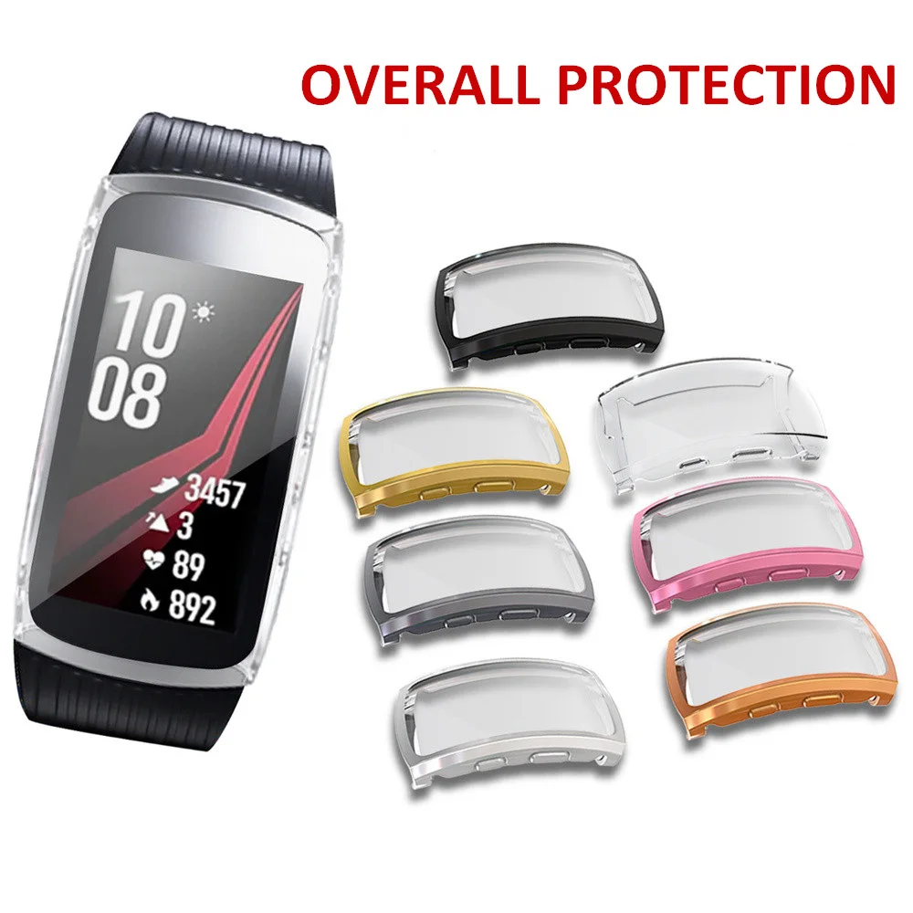 

Soft TPU Screen Protector Case for Samsung Gear fit 2 Pro Overall Protection Cover for Gear fit2 Pro Bumper Shell Accessories