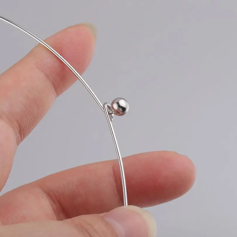 5pcs/lot Stainless Steel 1mm Thickness Wire Necklace Round Cable Circle Torques Collar Choker For DIY Jewelry Findings for necklace making supplies