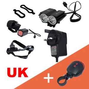 UK Charger Black WD Водонепроницаемый велосипедный светильник дорожный велосипед передний светильник флэш-светильник, прочная невероятно светильник горный велосипедный фонарь 4 светильник ing режимов 2 цвета - Цвет: UK Charger Black WD