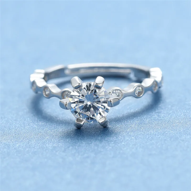 Минималистичное женское 3CT кольцо с натуральным камнем, классическое чистое серебро, обручальное кольцо, модные свадебные кольца невесты для женщин