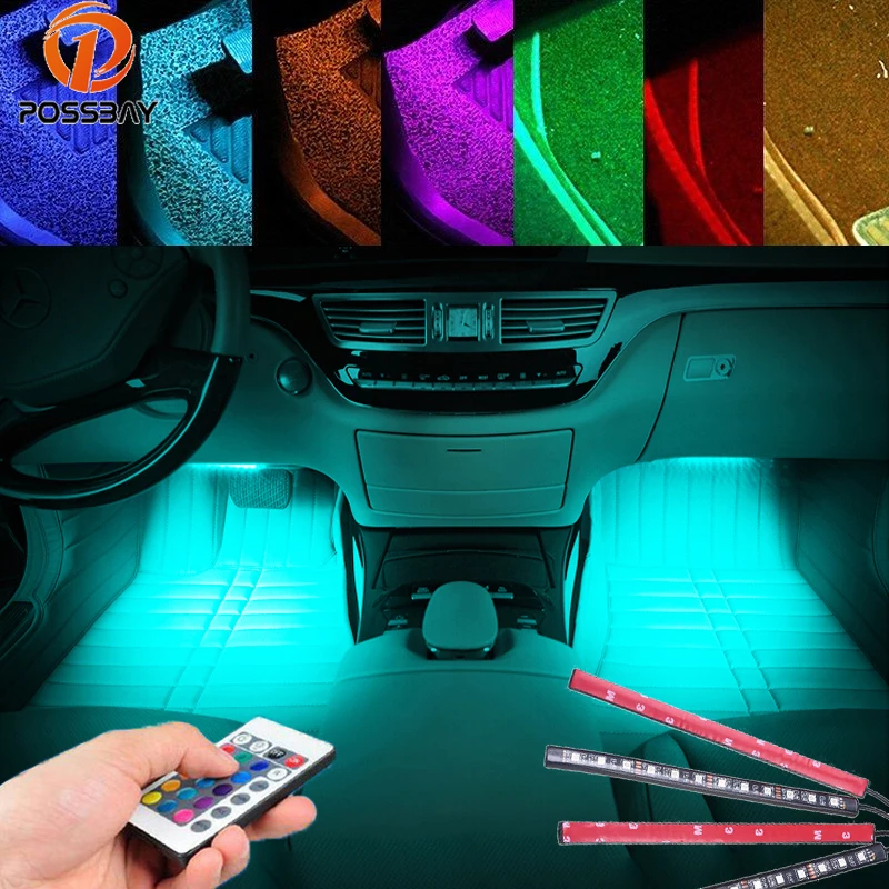 POSSBAY Universal Car LED Lamp Strip Car Interior Light Atmosphere