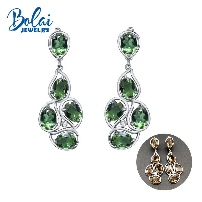 Bolaijewelry, большие серьги из зултанита, серебро 925 пробы, драгоценный камень с изменением цвета, хорошее ювелирное изделие, лучший подарок для женщин на свадьбу