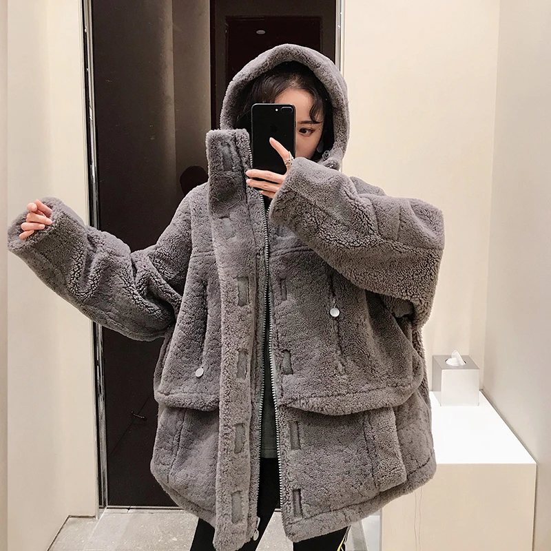 

Wool Jacket Autumn Winter Coat Women Clothes 2020 Korean Real Fur Coat Streetwear Vintage Pink Women Tops Abrigo Mujer ZT3145