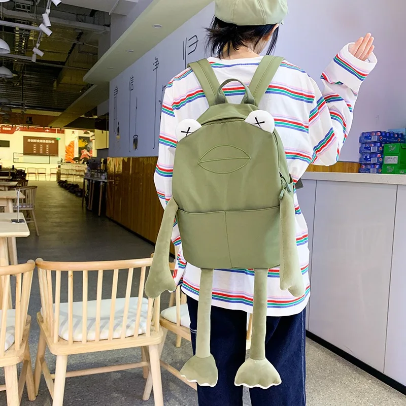 Schoolbag Female Cartoon New Backpack Ugly Frog Personality Super Fire Student Leisure Cute High Capacity School Bags | Багаж и сумки