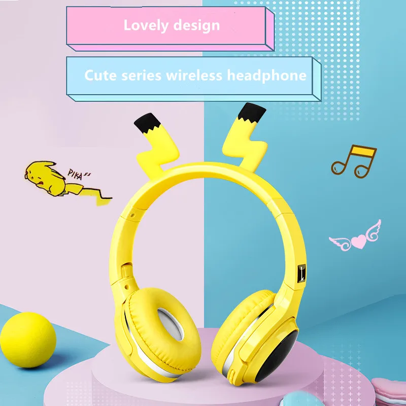 New cartoon wireless Bluetooth headset seven color luminous cute net red headphones with mic music headphones kids gifts