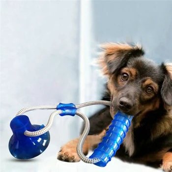 

Pet Cats Dogs Interactive Suction Cup Push TPR Ball Toys Elastic Ropes Pet Tooth Cleaning Chewing Playing IQ Treat Puppy Toys 4P