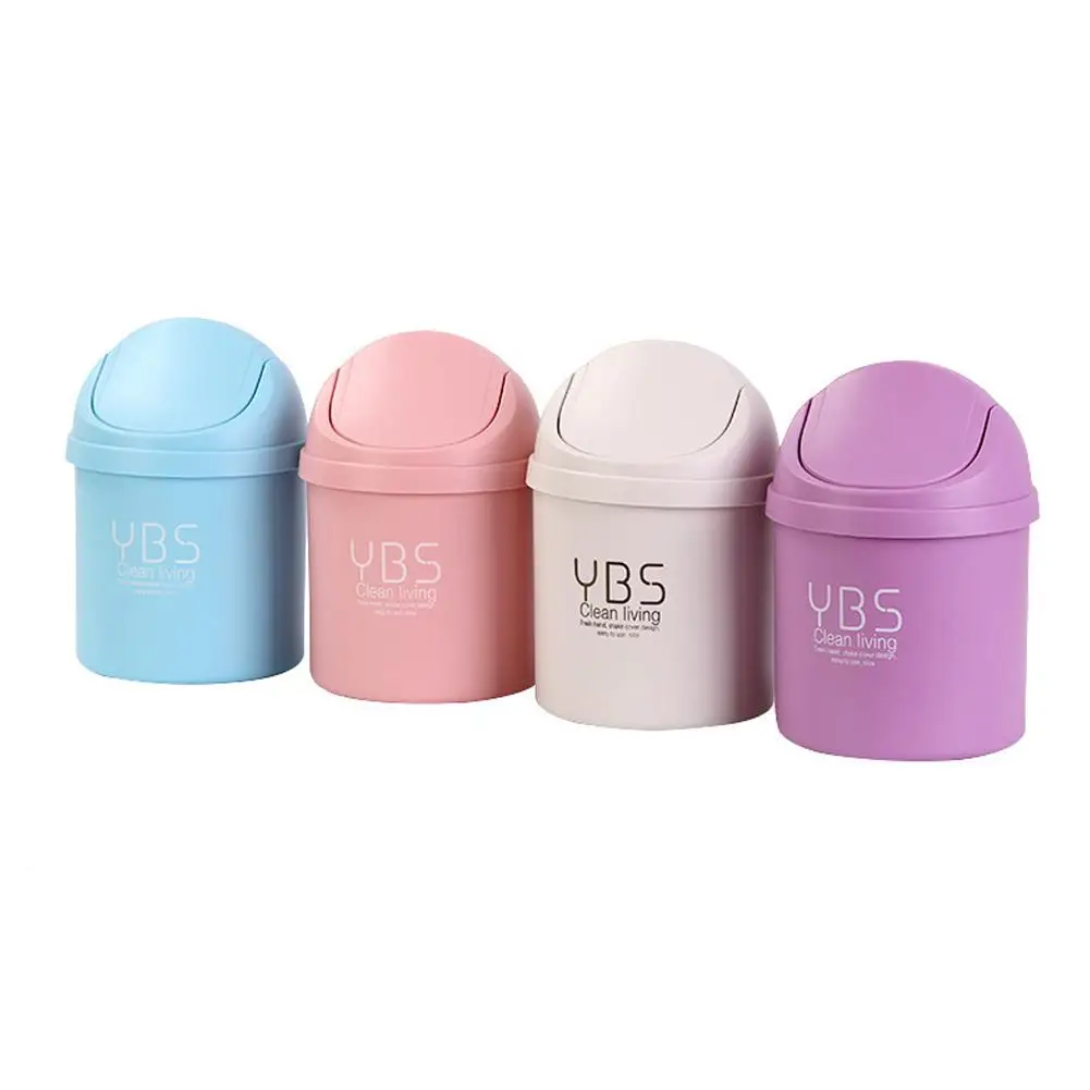 

Countertop Trash Can with Lid Portable Mini Desktop Waste Container Household Kitchen Desk Covered Garbage Living Room Sundries