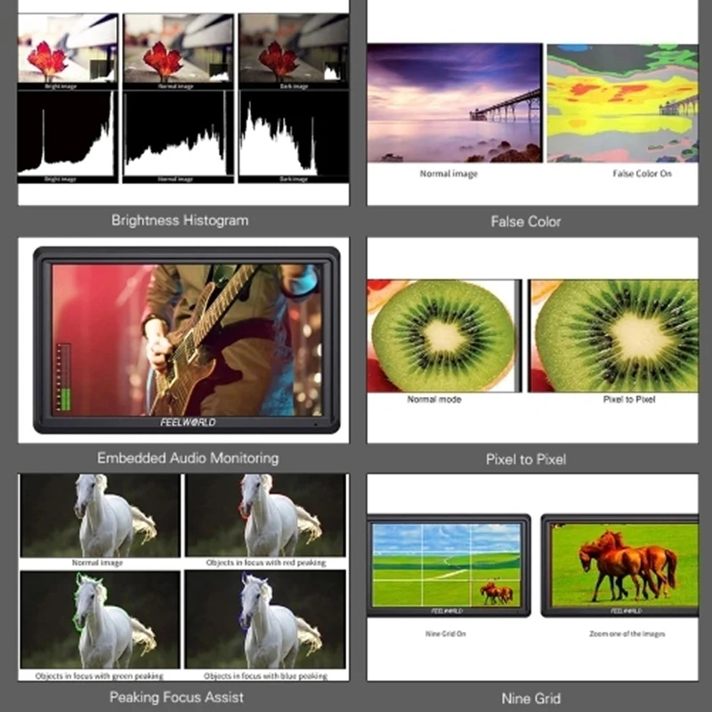 FEELWORLD FW568 портативная камера полевой монитор 5,5 дюймов ips Full HD экран 1920x1080 ips видео фокус помощь для DSLR Gimb