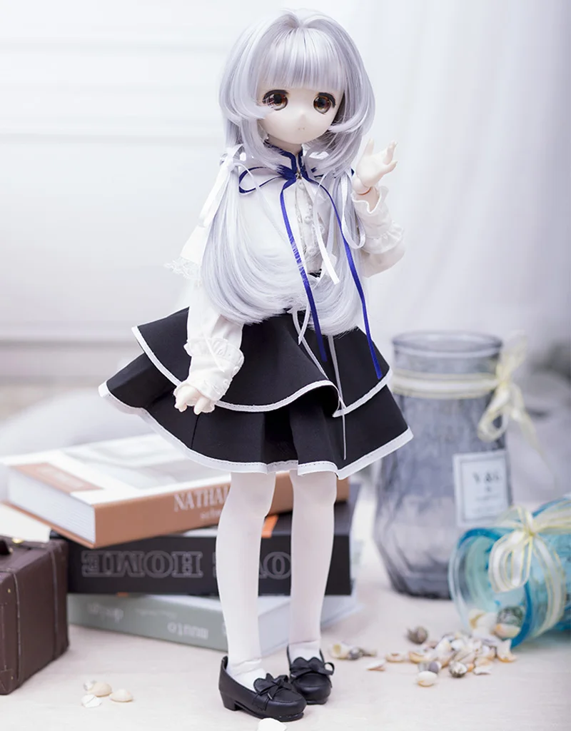 1/3 1/4 1/6 Bjd парик высокая температура Мода Серебряный серый провод SD для BJD