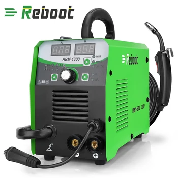 Online REBOOT Mig Welder MIG1300 MMA MAG MIG Functions Welding Machine 220V With Accessories MIG MMA LIFT-TIG 3 In 1 Welder EU/US Plug