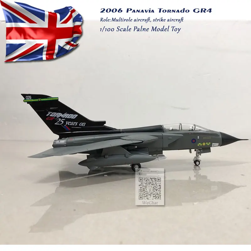 WLTK 1/100 масштаб военная модель игрушки RAF Panavia Tornado GR4 истребитель литой металлический самолет модель игрушки для коллекции, подарок, дети