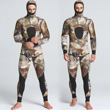 Men Scuba 5mm Wetsuit Camouflage Two Pieces Split Set Male Spearfishing Warm Underwater Hunting Suit Camo Surfers Diving Suit