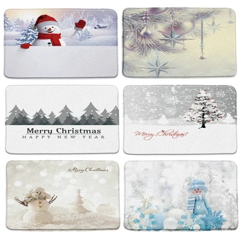 

2021 Merry Christmas Mat Outdoor Carpet Doormat Santa Claus Ornament Christmas Decor Home Cristmas Gift New Year Bathroom Mat