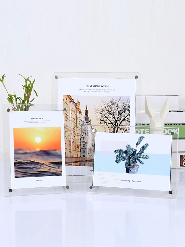 Simple Acrylic Photo Frame Crystal Pendulum Mounted Seven-inch A3a4 Picture Frame Personality Creative Photo Poster Frame Wall