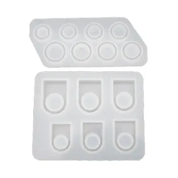 

52Pcs Assorted Sizes Round Square Ring Silicone Resin Mold Jewelry Making Tools 83XF