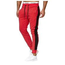 Feitong уличная красная полосатая Мужские штаны для бега мужские повседневные штаны на шнурке корейские повседневные штаны в стиле хип-хоп Большие размеры