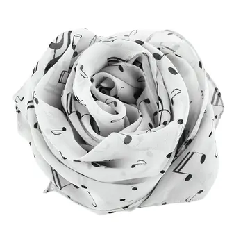 

New Fashion Musical Note Chiffon Scarves Women's Scarf Shawl Long Stoles Spring Muffler Chiffon Infinity Scarf 2018 Hot Selling