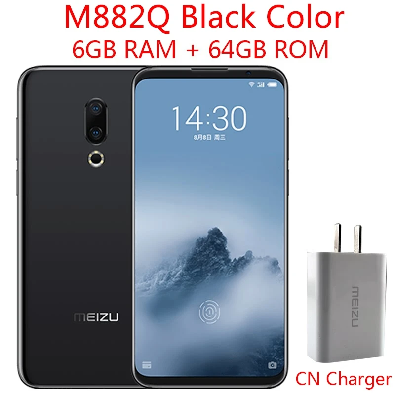 Meizu 16th, 4G LTE, 6 ГБ, 64 ГБ, Snapdragon 845, четыре ядра, 6,0 дюймов, FHD, 2160x1080 P, полный экран, двойная камера заднего вида - Цвет: CN Black 6G 64G