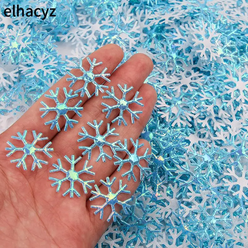 100pcs/lot Christmas Snowflake Pattern Party Xmas Decorations Wedding Birthday DIY Handmade Home Decoration DIY Hair Accessories modern minimalist invisible blade round 20 inch dimmable ceiling fan lamp with lamp fan remote control home decoration