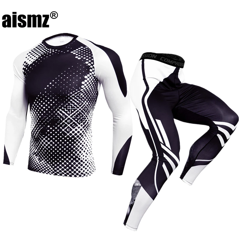 

Aismz Men Thermal Underwear Sets Compression Sweat Quick Drying Long Johns Fitness Bodybuilding Shapers Sexy Tights Mens Legging