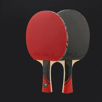 

Rubber Table Tennis Paddle Professional Ping Pong Racket Straight Horizontal Grip Table Tennis Racket With Case