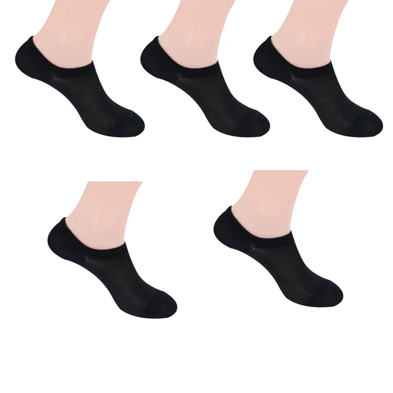 5 пар, мужские мягкие невидимые носки, низкие Повседневные носки из бамбукового волокна, невидимые носки для шоу, весенне-Летние Стильные HKTY, брендовые носки-башмачки - Цвет: 5 pairs