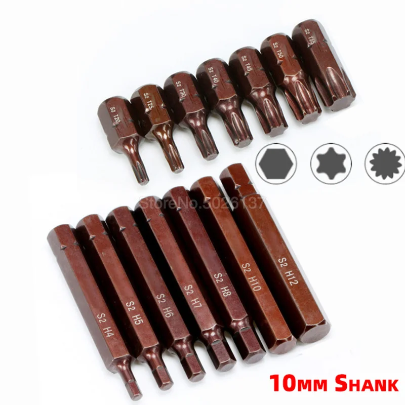 1PC 10MM Hex Shank Screwdriver Magnetic Torx Security Bits With Hole For Electric Drill Hand Tool Spline Bit Set Hexagon Socket |
