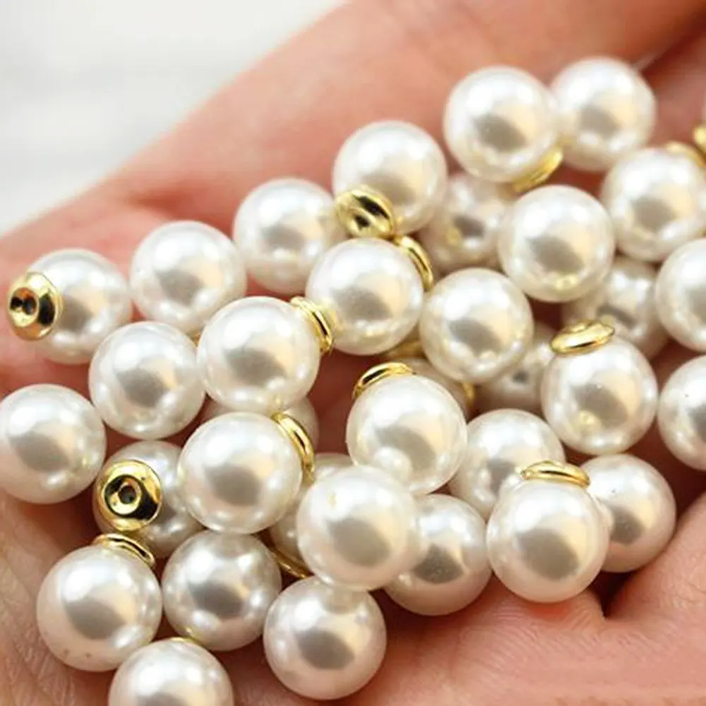 

10pcs Imitation Pearl Ear Plug Artificial Bright Pearl Copper Ear Stud Earring Jewelry Material Accessories