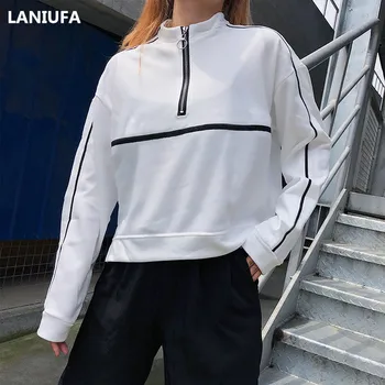

Autumn Winter Harajuku Hoodies women Long sleeve Zip Hooded Tops Women Hoodies Casual Long sleeved Thickening Coat mujer Y700