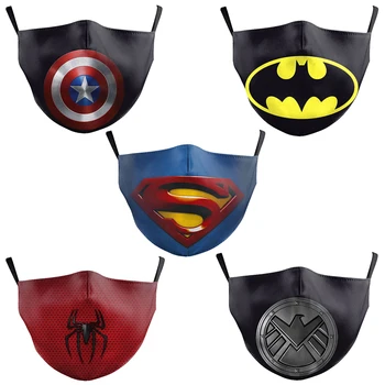 

1Pcs Captain America Mask Anti Dust PM2.5 Children Superhero Face Mouth Mask Breathable Kids Avengers Washable Mouth Cover