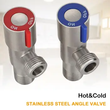 

Stainless Steel Angle Stop Valve 1/2" Inlet and Outlet Quarter-Turn Shut Off Valve 35P