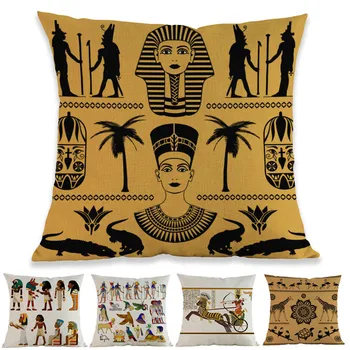 

Ancient Egypt Character Egyptian Pharaohs Cleopatra Ramesses II Throw Pillow Case Home Room Sofa Car Decorative Cushion Cover