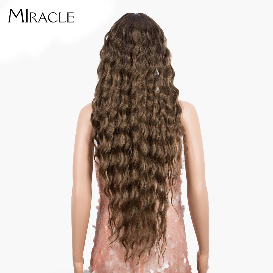 Peruca de Onda Profunda com Franja Peruca para Mulher Milagroso Sintético Longo Cosplay Loira Peruca Rosa 32 Polegadas Encaracolado Ombre Sintética 10 onda profunda com franja 32 polegadas peruca