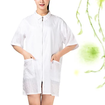

Waterproof Hairdresser Uniform Beauty Technician Overalls Salon Suit Hair Dyeing Clothes (White Size M)