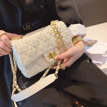 

2020 Women Canvas Shoulder Messenger Crossbody Bag Ladies Vintage Handbag Totes Female Cotton Wool Cloth Shopping Bags pearl