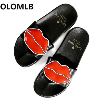 

Women slippers Flip Flops Fashion Summer Women Lovely Lips Beach Slippers Platform Thick Soled Sandals Shoes Zapatillas Mujer