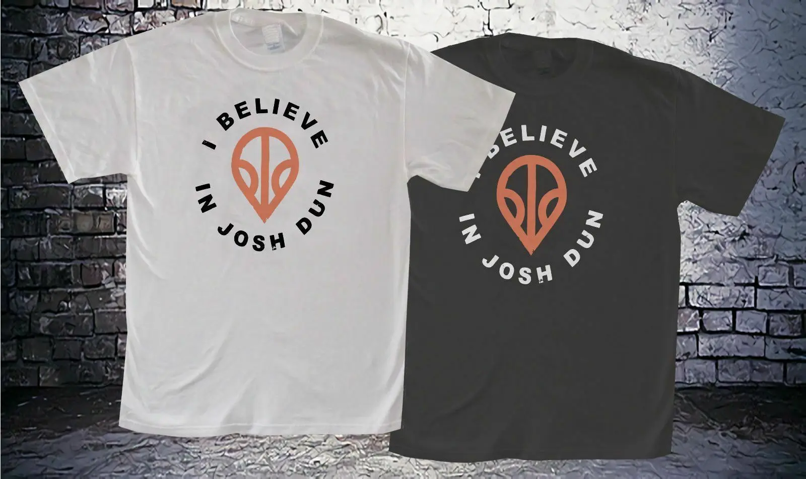 

TWENTY ONE PILOTS I BELIEVE IN JOSH DUN MEN'S BALCK AND WHITE TEE T SHIRT