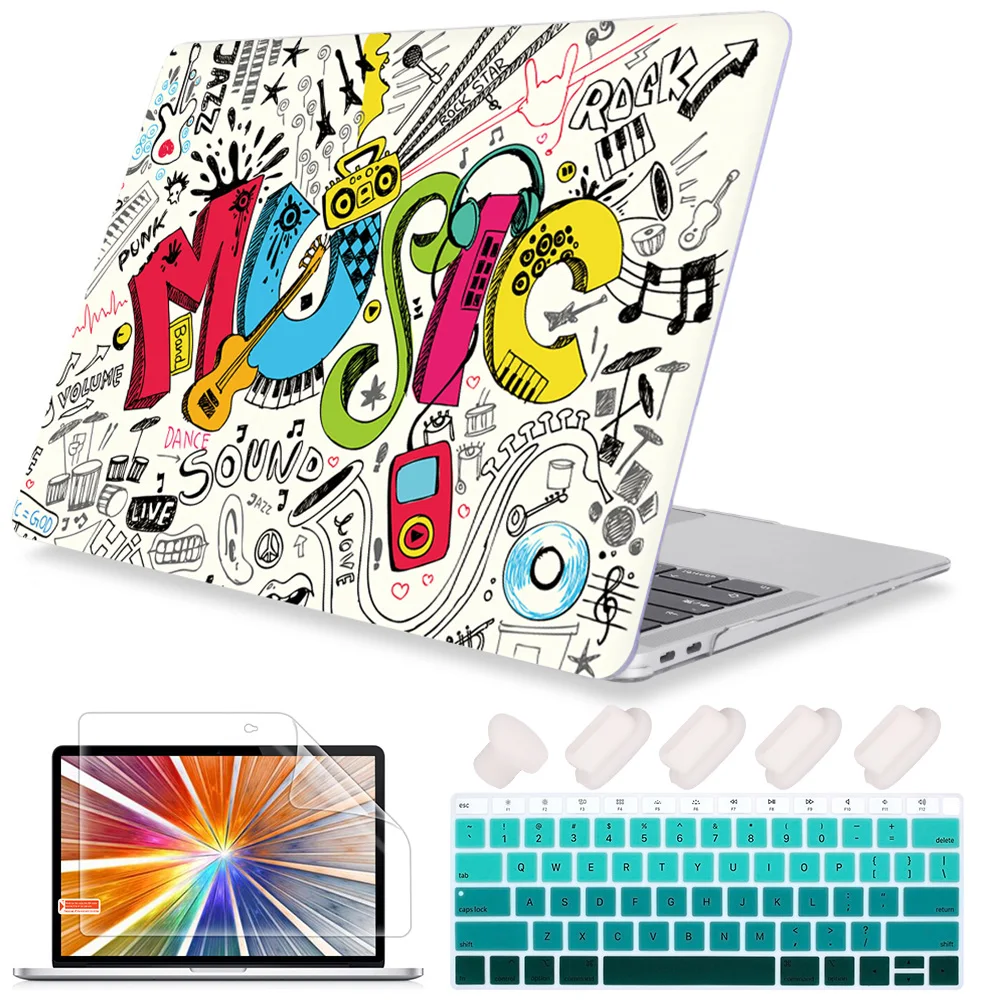 

Redlai Graffiti print protective Laptop case macbook air 13 A1932 2019 mac pro 15 13 A2159 touchbar keyboaard cover