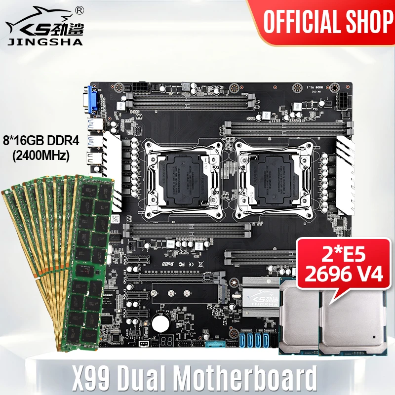 X99 Dual Motherboard Combo with Intel XEON E5 2696 V4 processors *2 and ...