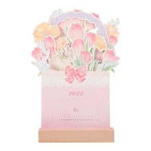 

1Pc Desktop Calendar Decorative 2022 Calendar Tabletop Calendar (Assorted Color)
