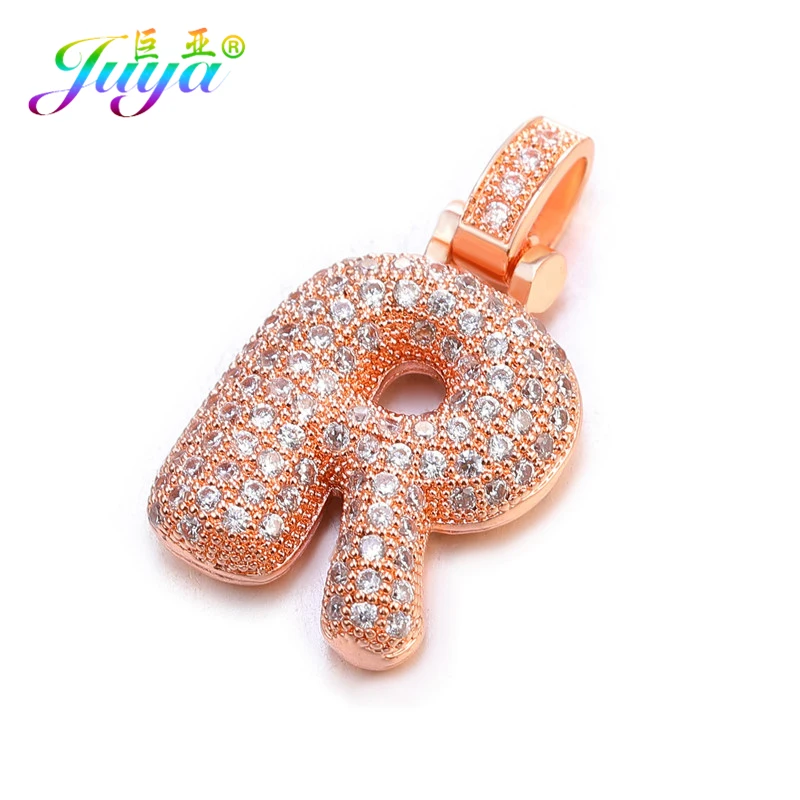 Rose Gold Juya DIY 26 буквы алфавита кулоны с надписями принадлежности для женщин и мужчин модный микро-паве Циркон ручной работы Изготовление ювелирных изделий - Окраска металла: Rose Gold