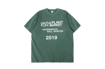 

2019FW Fibering Earth Printed Cactus Jack New Style T-Shirt Men Women Travis Scott Faded Tees HipHop Oversized T Shirt Men