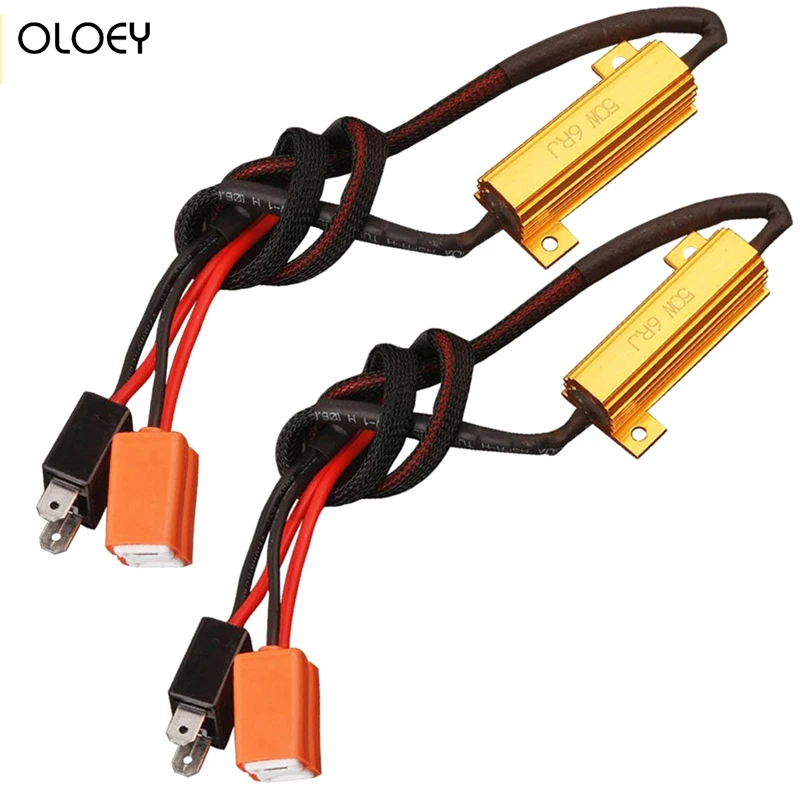 

2PCS H7 Canbus Load Resistor 50W Canbus Decoder Warning Canceler Decoder Light Error Free 12V Resistance Harness Adapter