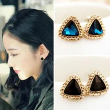 European and American Exaggerated Sexy Triangle Rhinestone Stud Earrings Fashion Personality Crystal Earrings