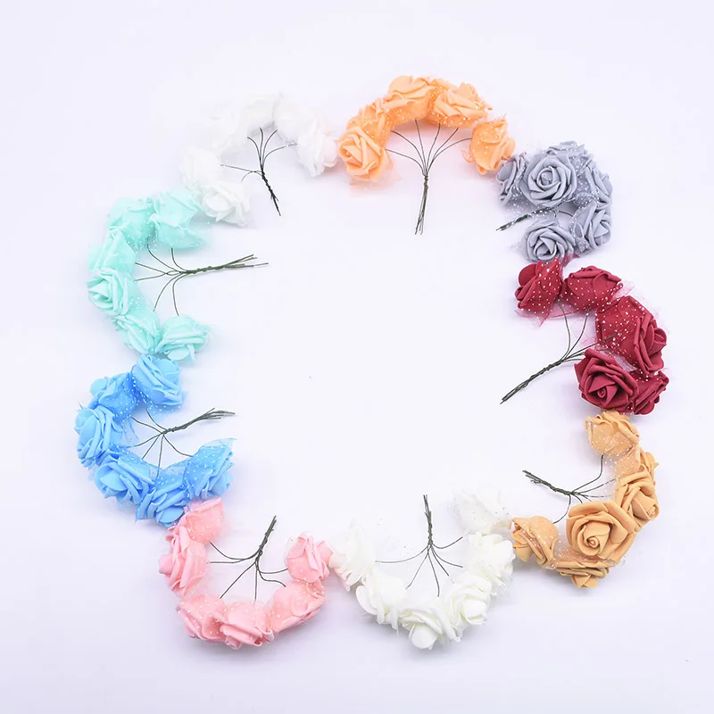 30 шт. 4 см ПЭ пена роза Искусственные цветы ручной работы букет невесты свадебные украшения для дома праздничные вечерние DIY принадлежности
